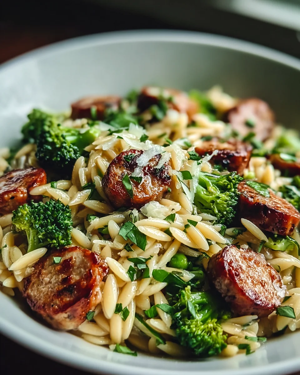 Flavorful Chicken Sausage and Broccoli Orzo - Quick & Easy!