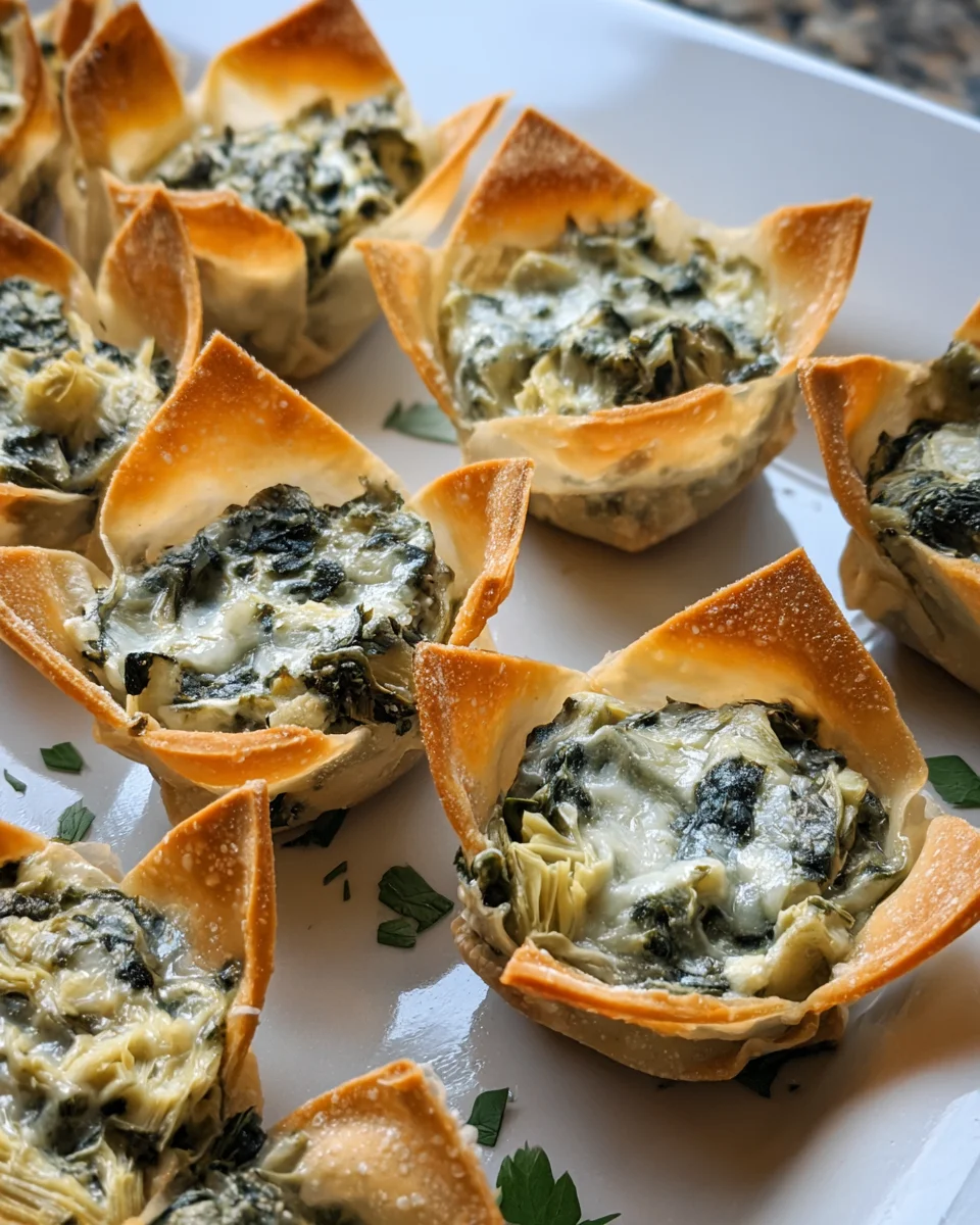 Spinach & Artichoke Wonton Cups: Easy Appetizer Recipe