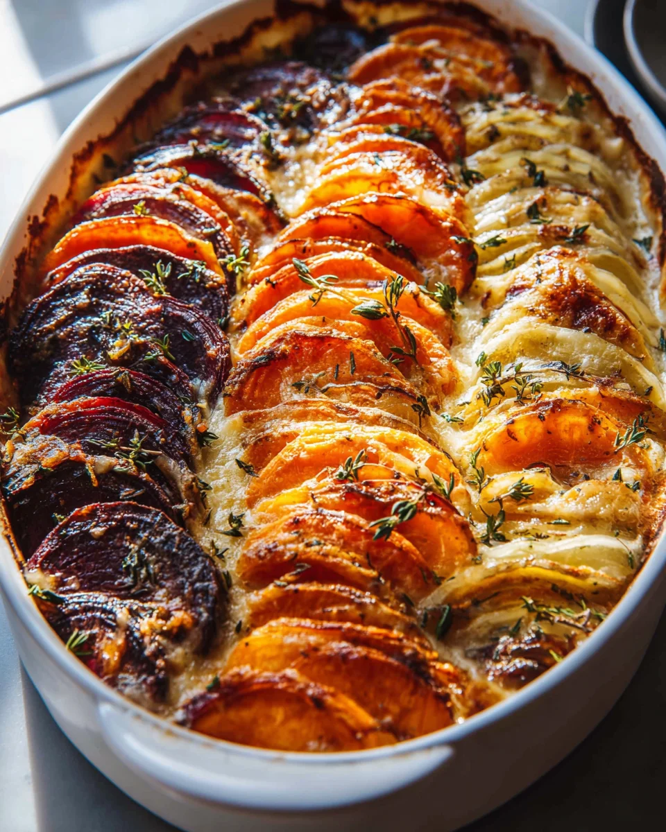 Cheesy Root Vegetable Gratin: A Comforting Creamy Delight
