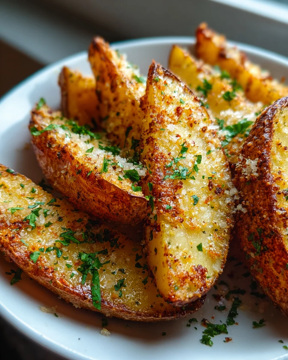 Crispy Baked Garlic Parmesan Potato Wedges Recipe Delight
