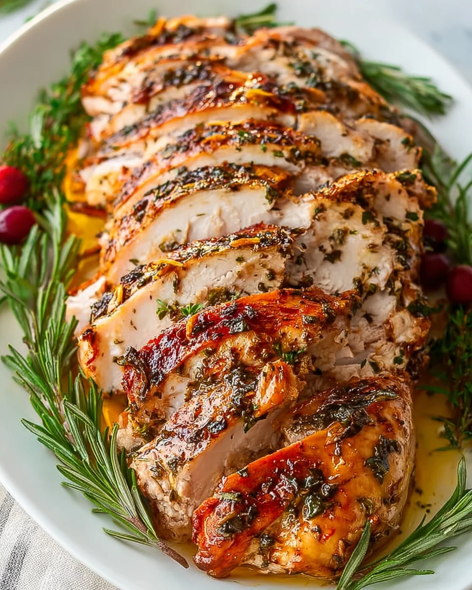 Savory Roasted Turkey Breast with Garlic Herb Butter Recipe