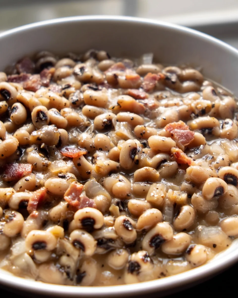 Delicious Black Eyed Peas with Beef Bacon - Soul Food Recipe