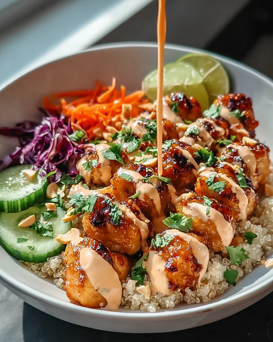 Sweet Chili Chicken Bowl with Coconut Lime Drizzle Recipe