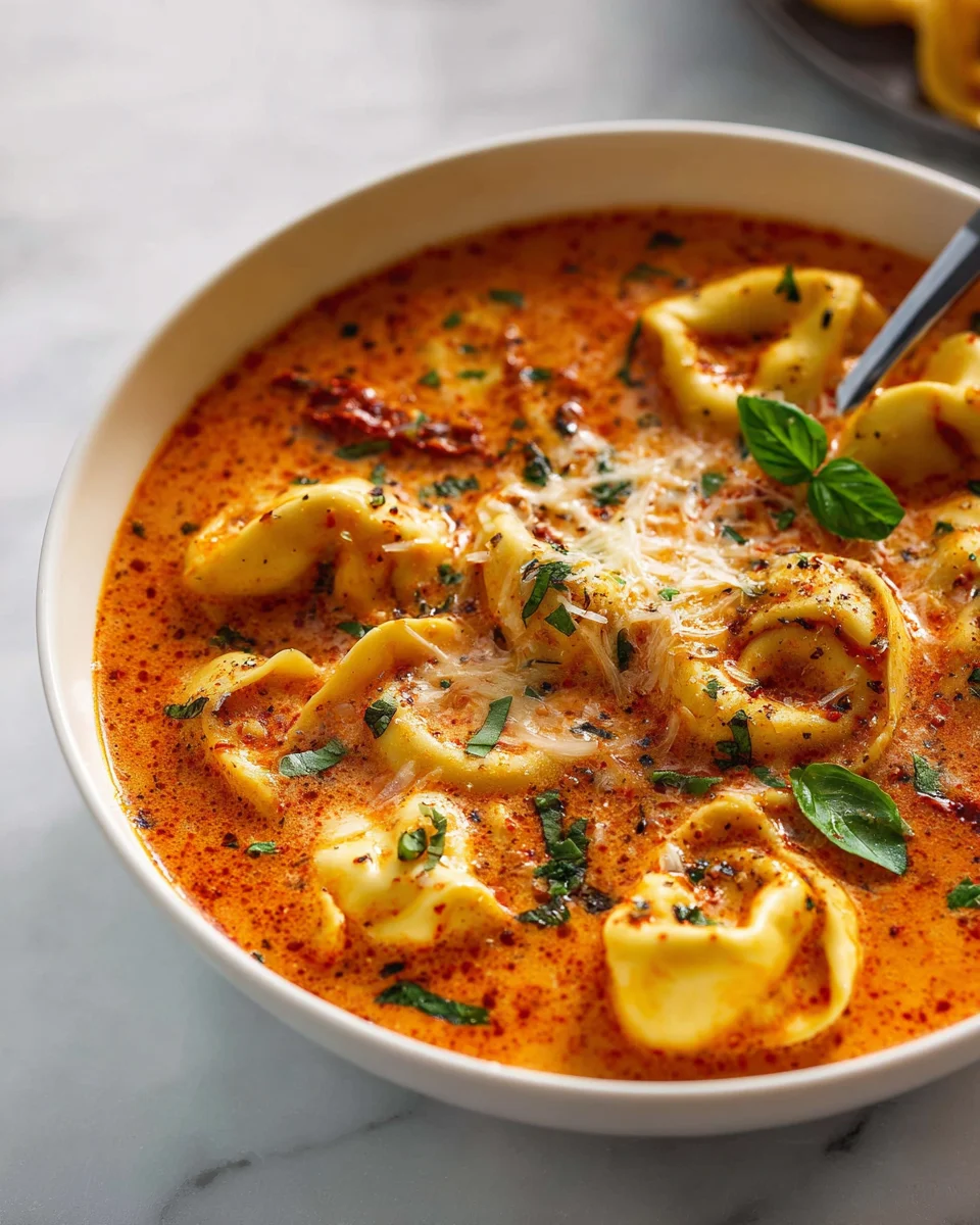 Cheesy Tomato Tortellini Soup: Comfort in Every Spoonful!