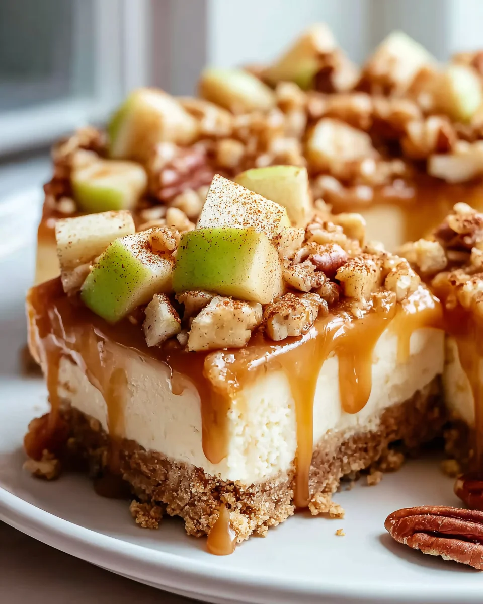 Caramel Apple Cheesecake Bars Recipe - Easy & Delicious!