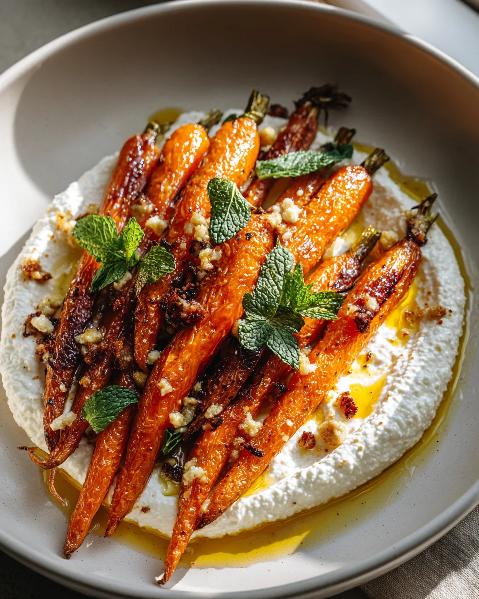 Sweet & Spicy Roasted Carrots with Whipped Ricotta
