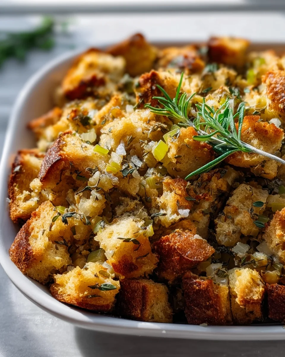 Best Classic Bread Stuffing with Fresh Herbs & Flavor