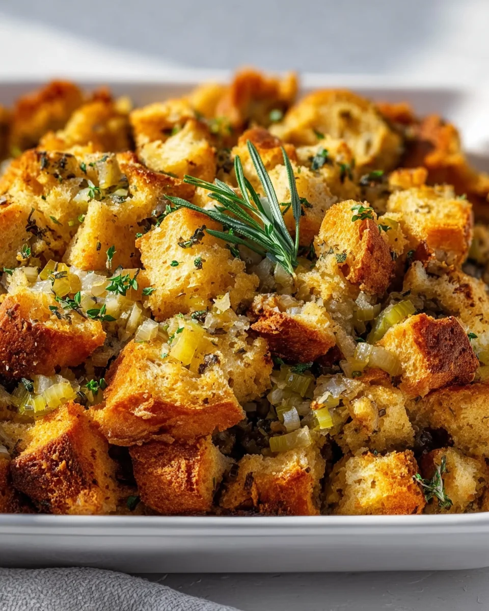 Best Classic Bread Stuffing with Fresh Herbs & Flavor