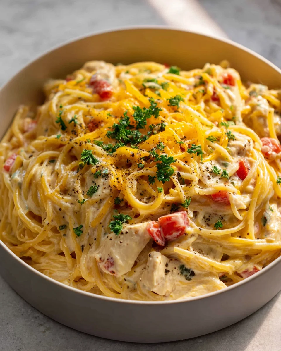 Ultimate Crockpot Chicken Spaghetti