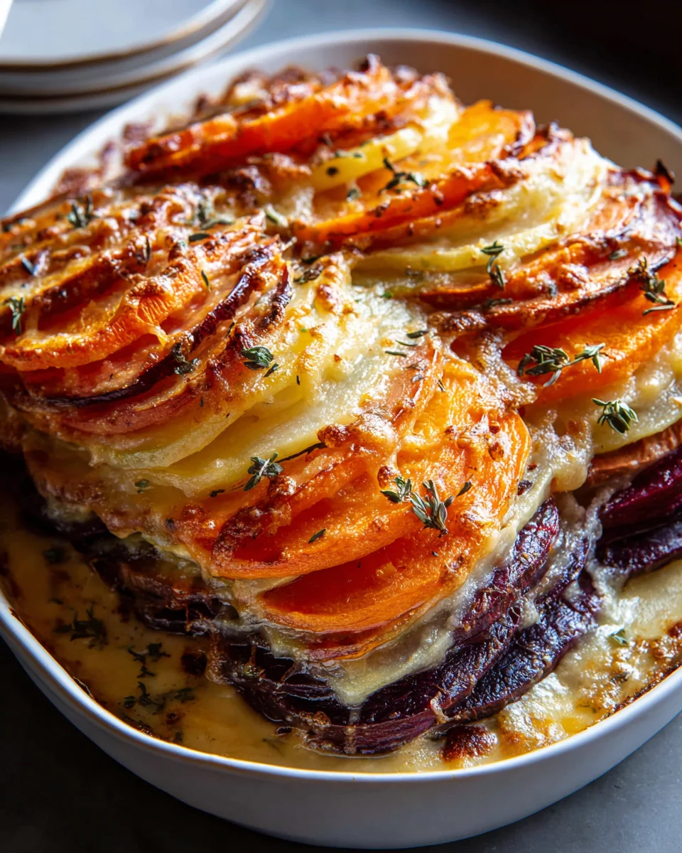Delicious Cheesy Root Vegetable Gratin Recipe for Comfort Food