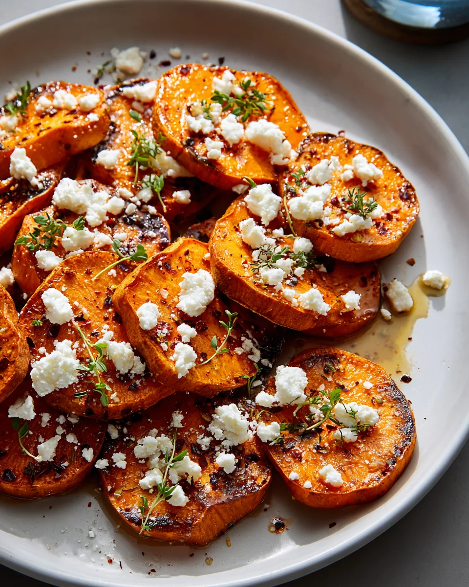 Delicious Honey Feta Sweet Potato Rounds - Easy Recipe!