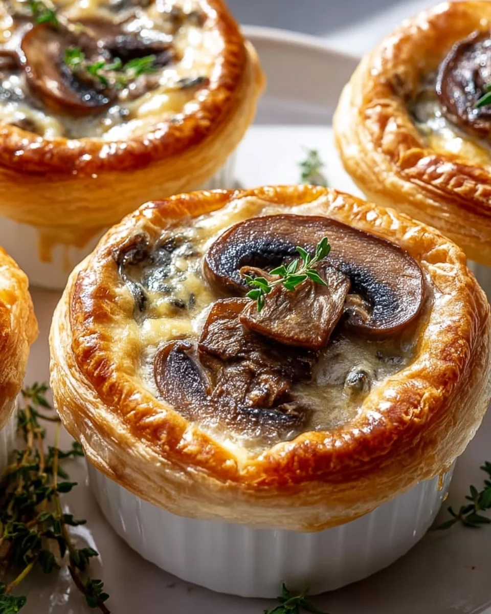 Mini Mushroom Gruyere Pot Pies with Thyme: Easy Comfort Food