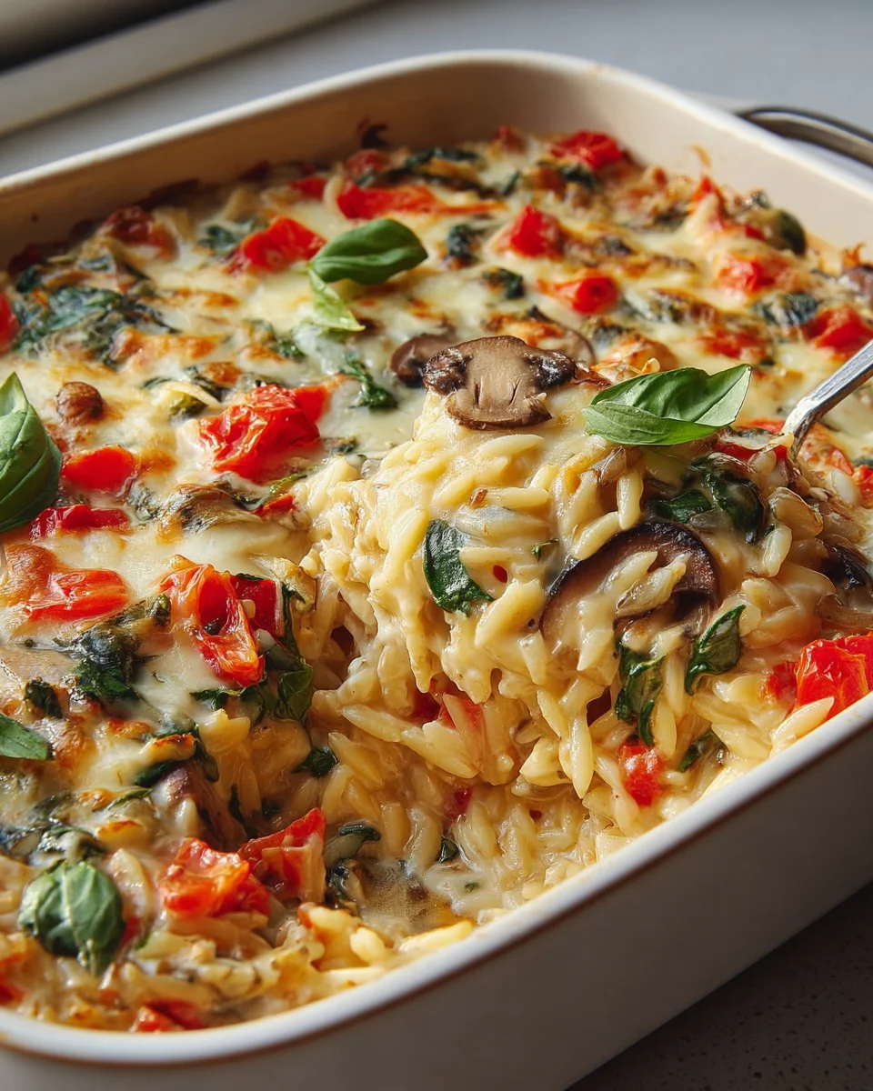 Cheesy Baked Orzo with Veggies: Quick Family Dinner Idea