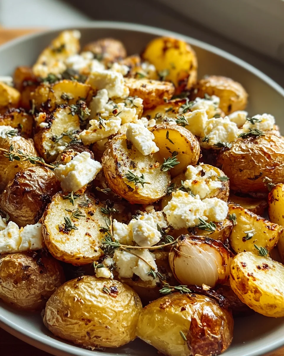 Crispy Roasted Potatoes with Feta & Garlic Bliss Recipe
