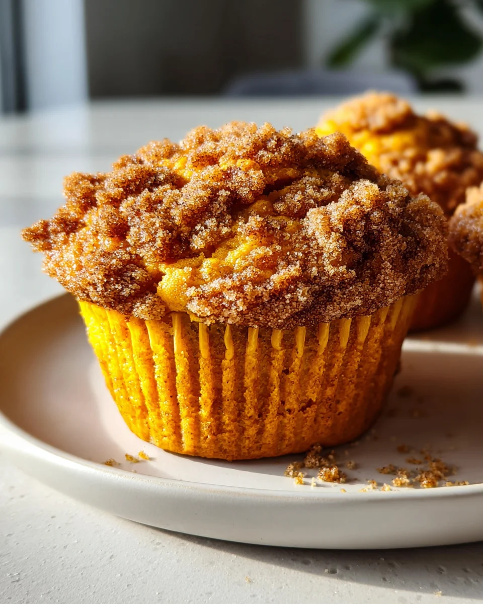 Bakery Style Pumpkin Muffins with Brown Sugar Crumble Delight