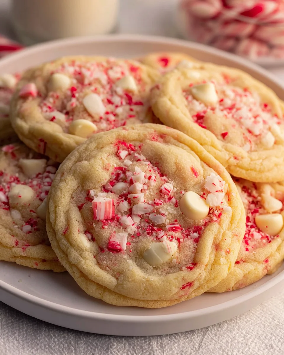 White Chocolate Candy Cane Cookies - Festive & Delicious!