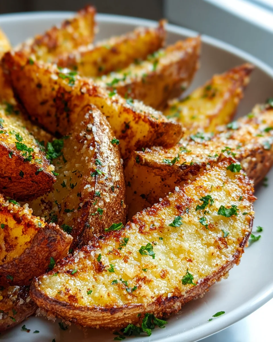 Crispy Baked Garlic Parmesan Potato Wedges Recipe Delight