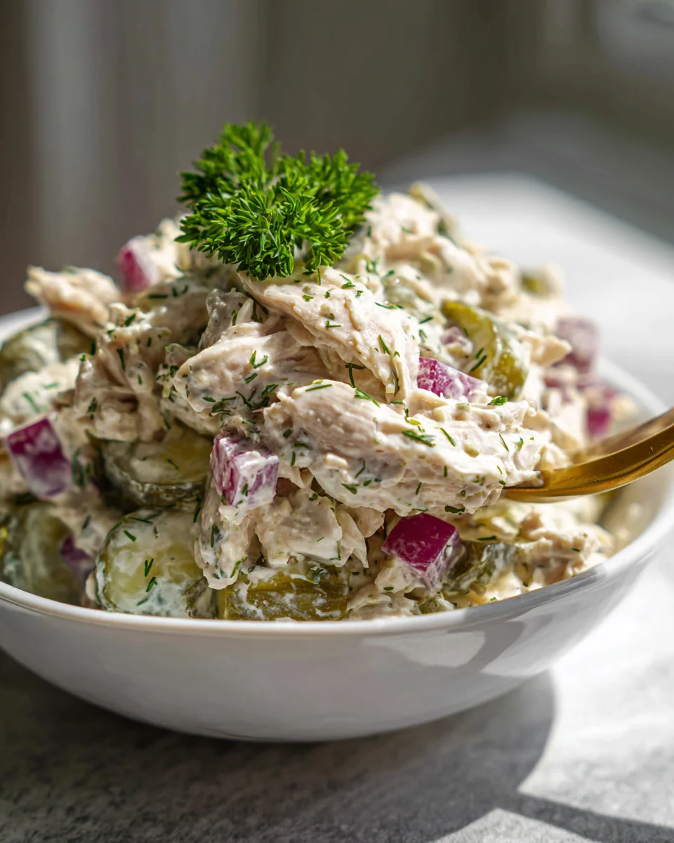 Savory Dill Pickle Chicken Salad - A Delicious Twist!