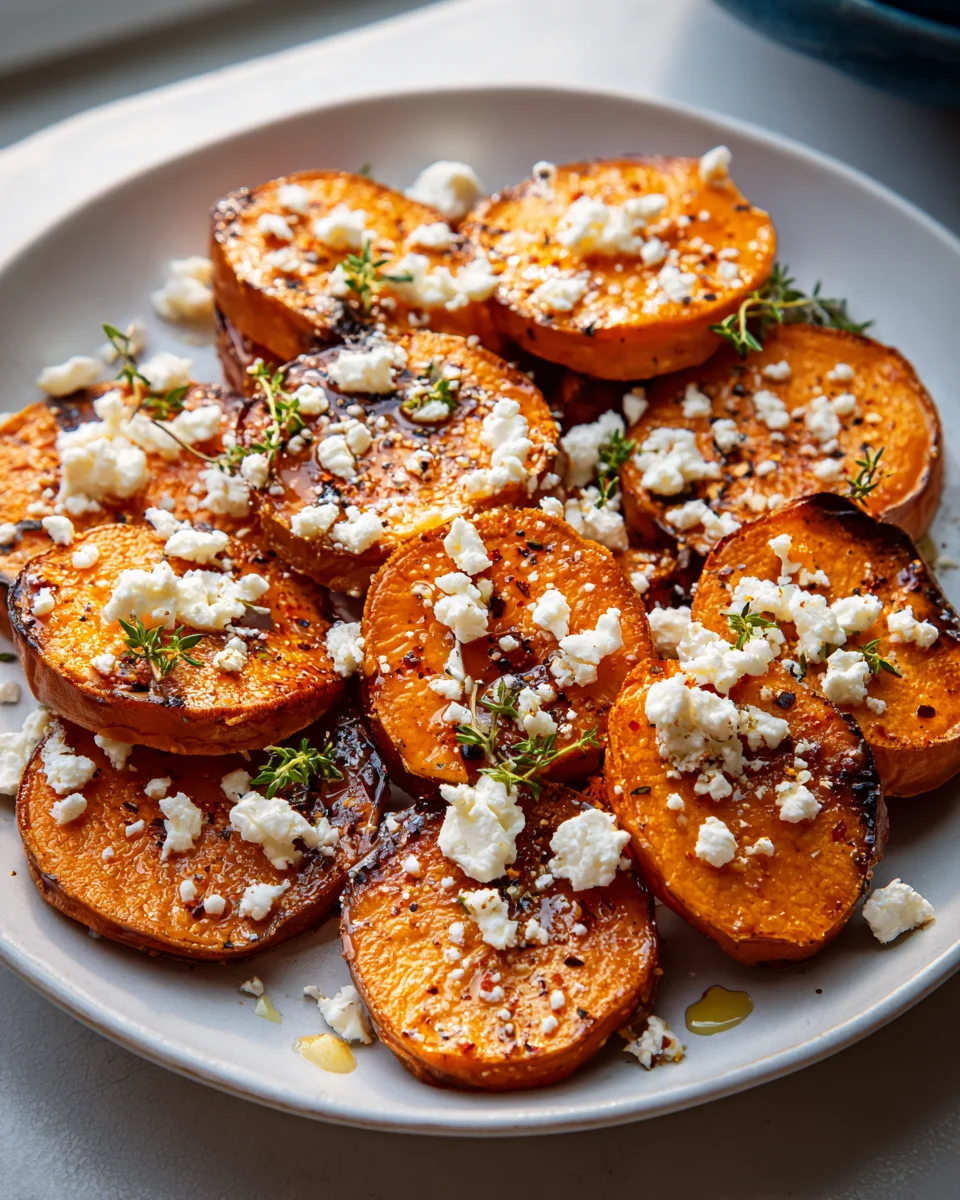 Delicious Honey Feta Sweet Potato Rounds - Easy Recipe!