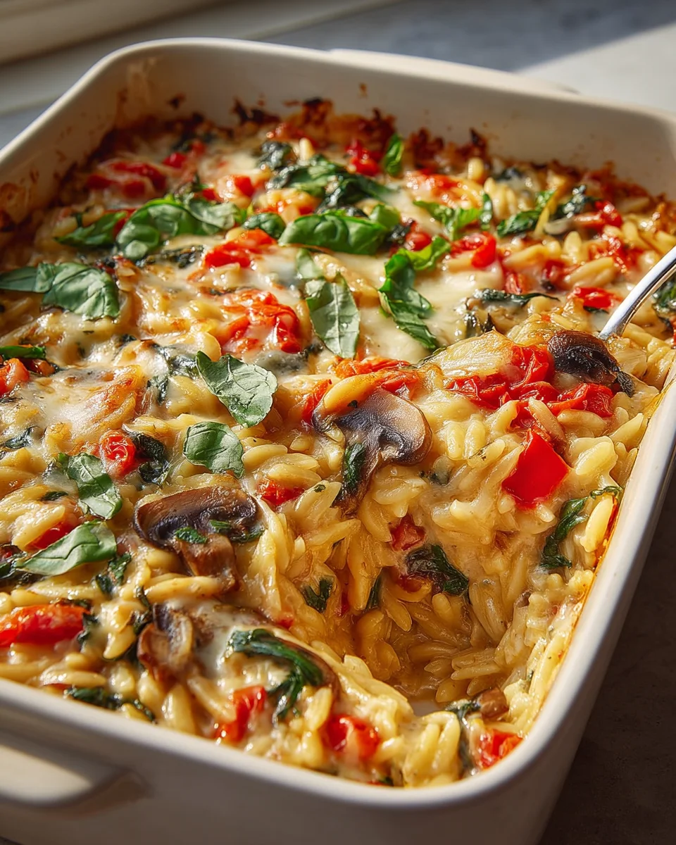 Cheesy Baked Orzo with Veggies: Quick Family Dinner Idea