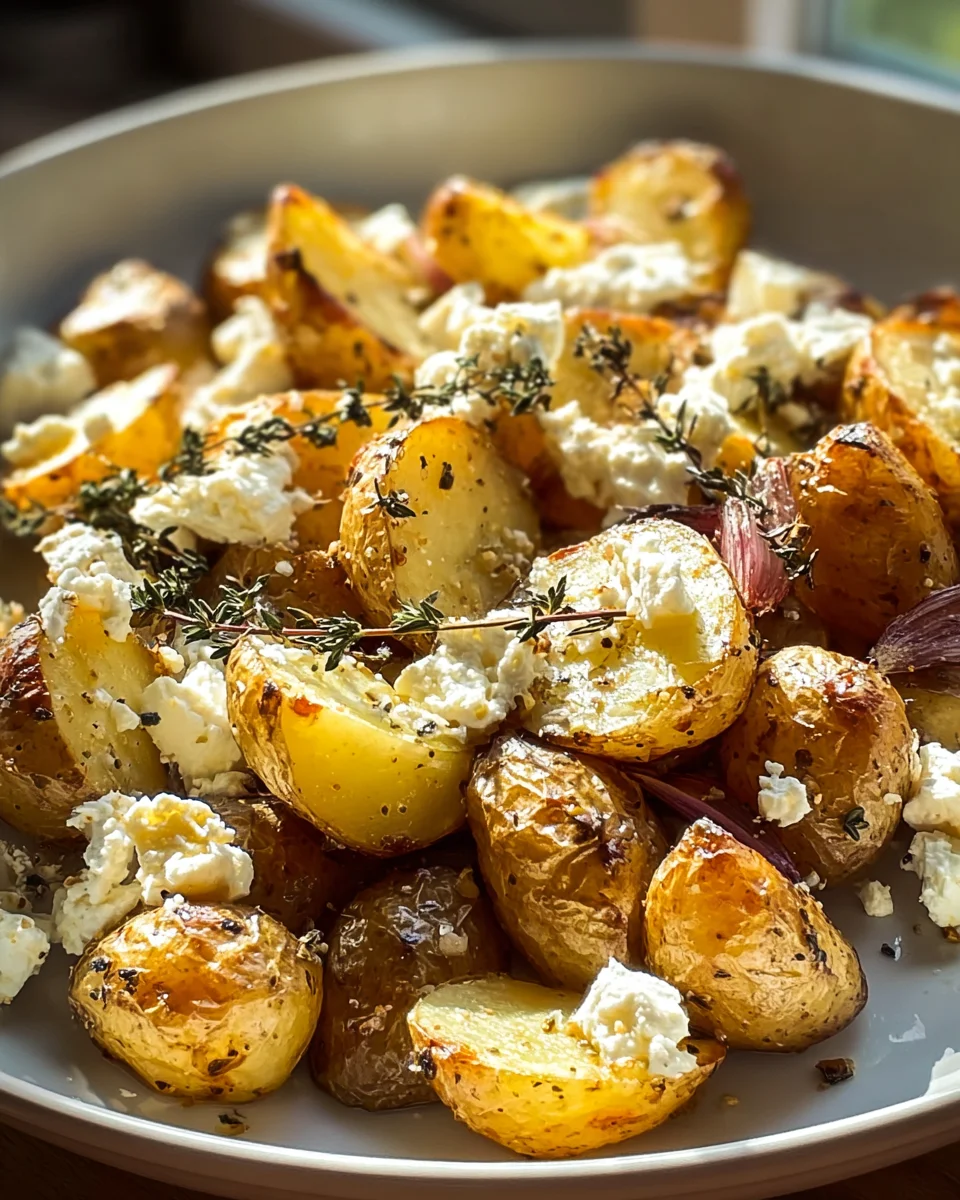 Crispy Roasted Potatoes with Feta & Garlic Bliss Recipe
