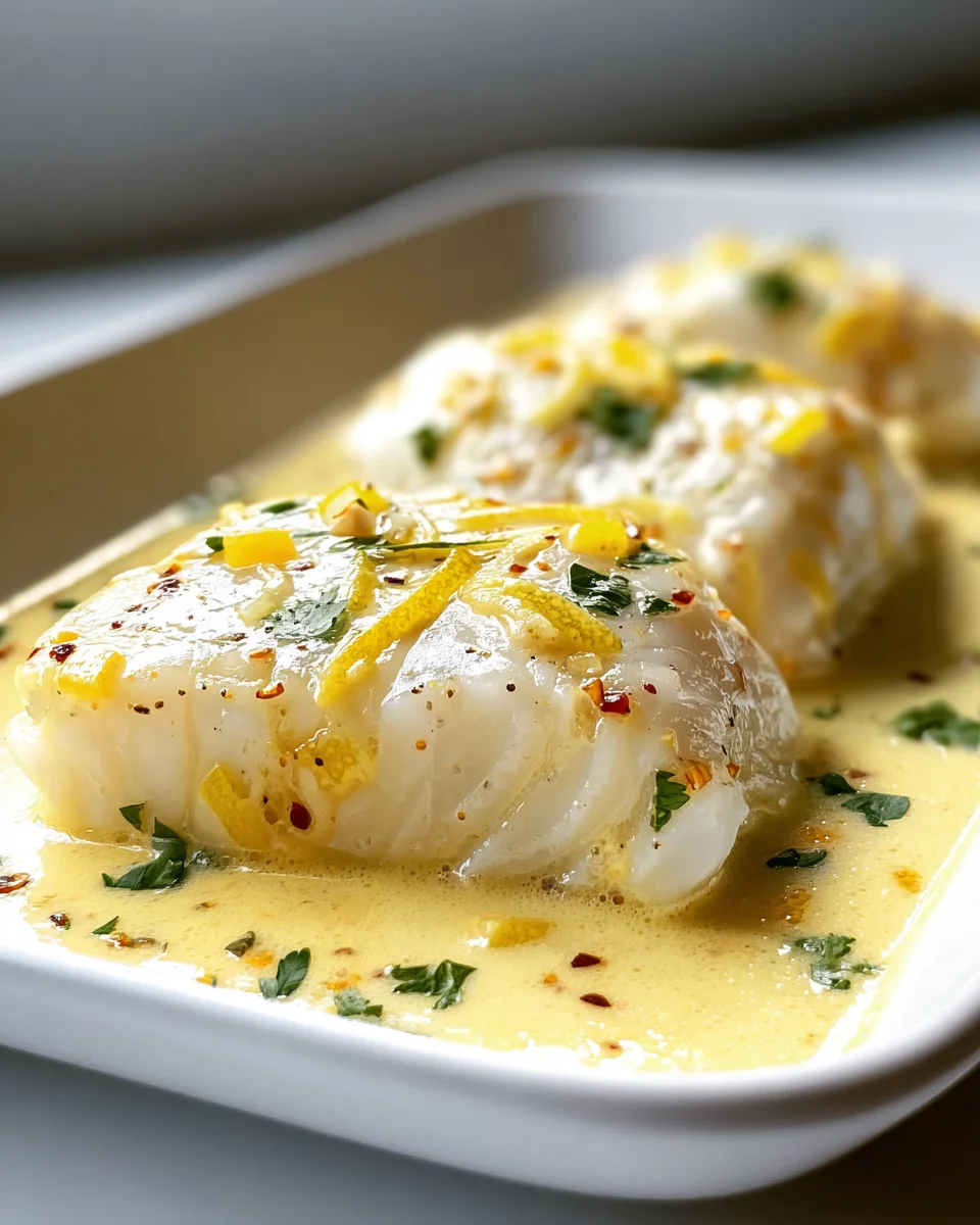 Baked Cod in Coconut Lemon Cream Sauce - A Flavorful Delight