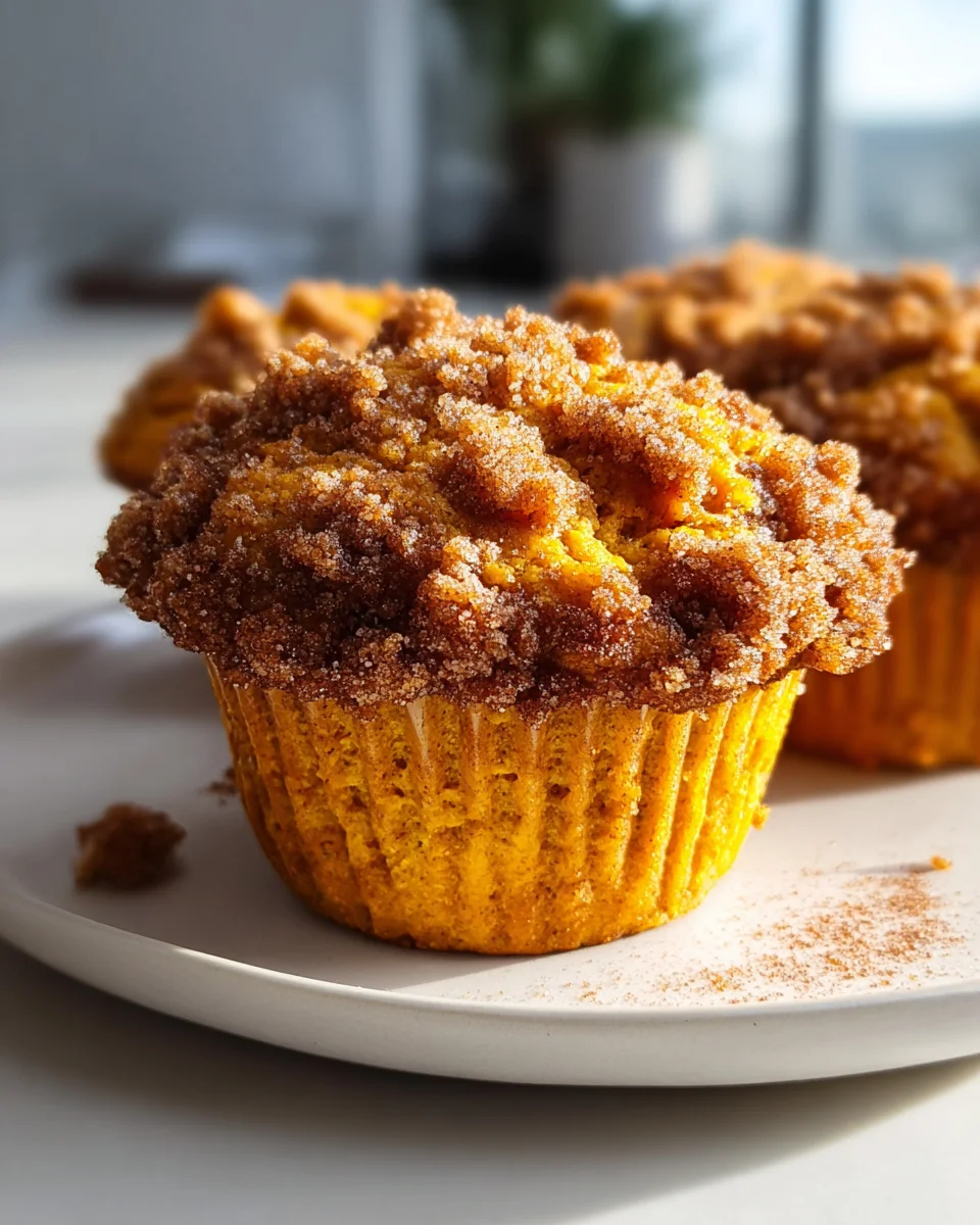 Bakery Style Pumpkin Muffins with Brown Sugar Crumble Delight