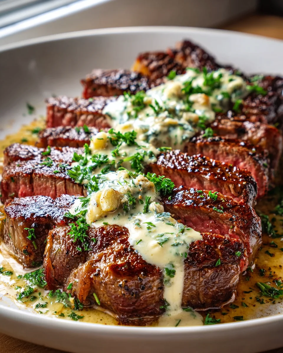 Irresistible Garlic Butter Steak with Parmesan Cream Sauce