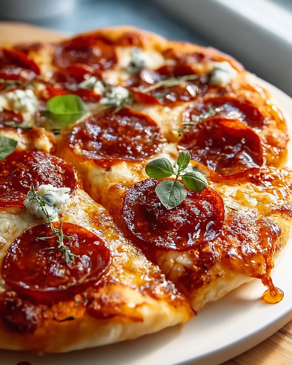 Hot Honey Beef Pepperoni Pizza - A Spicy Delight!