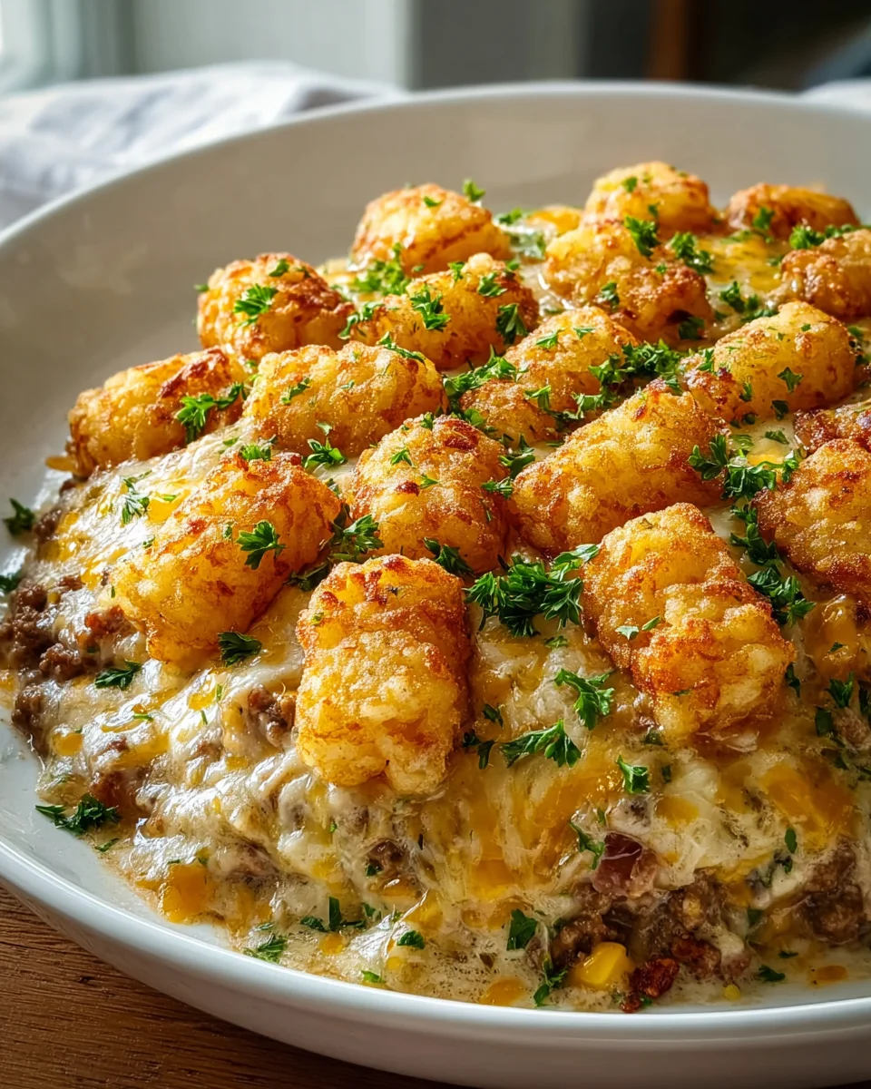 Cowboy Casserole: Hearty Ground Beef, Corn & Tots Recipe