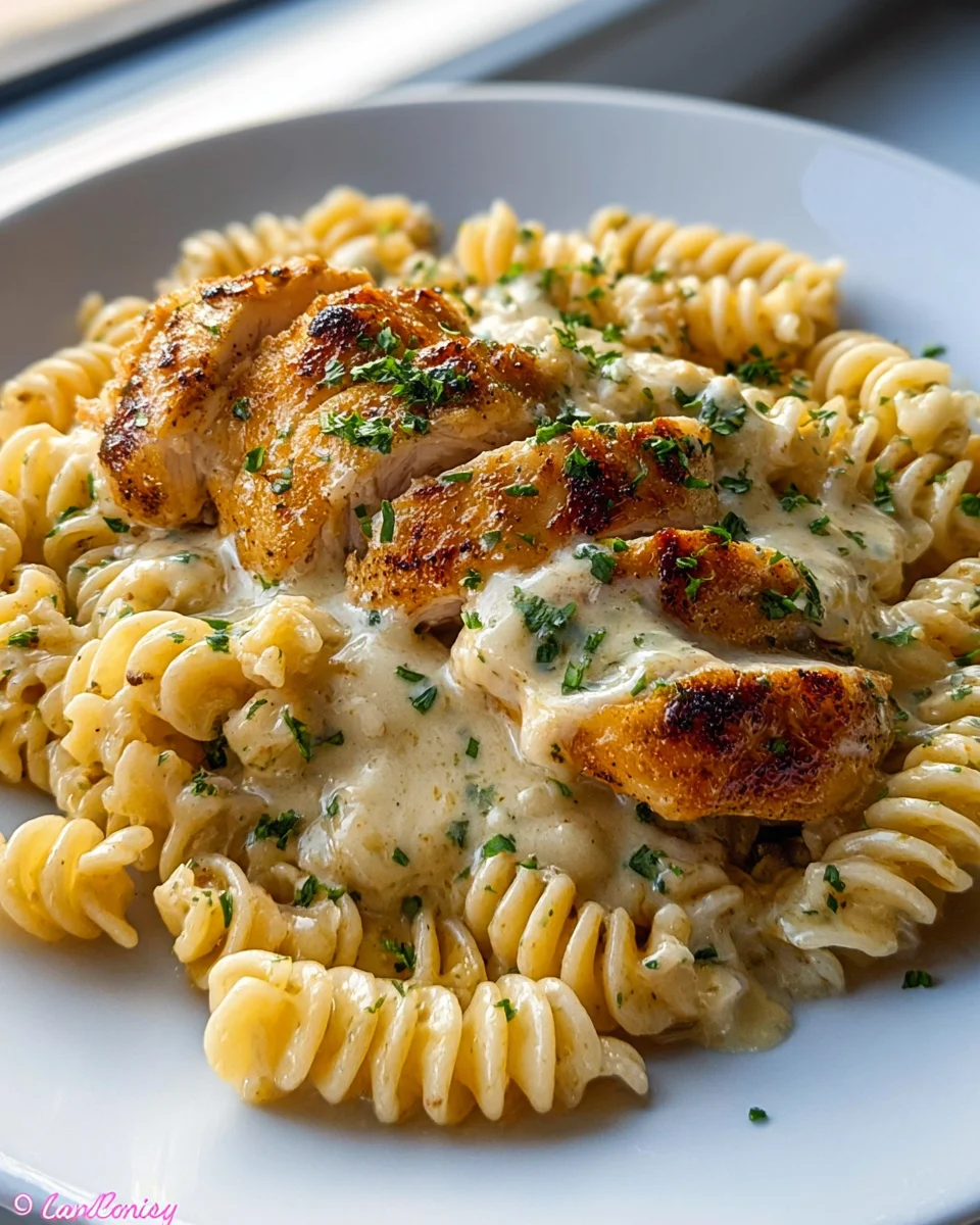 Creamy Garlic Parmesan Chicken & Cheesy Twisted Pasta Recipe