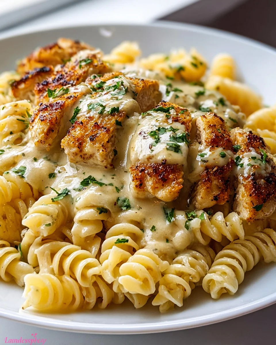Creamy Garlic Parmesan Chicken & Cheesy Twisted Pasta Recipe