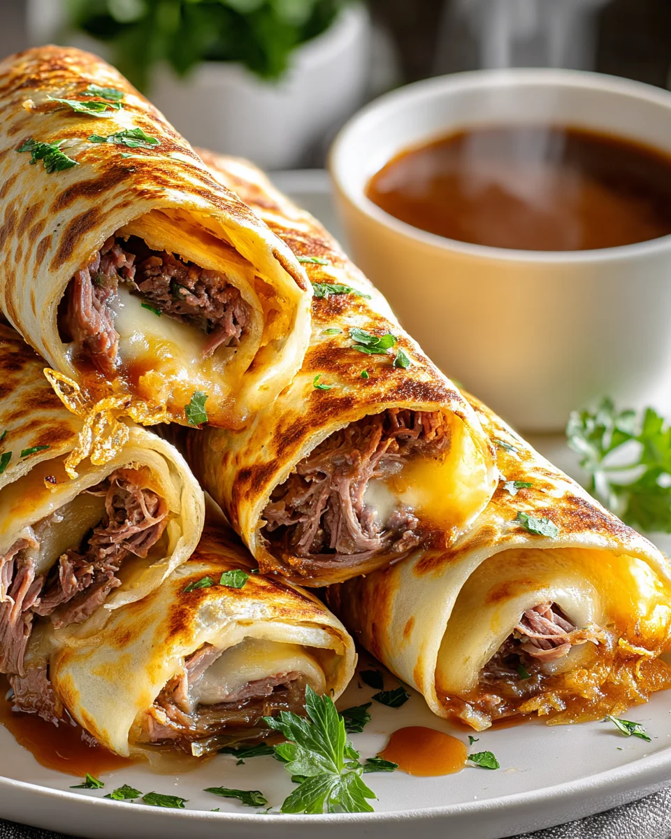 Savory French Dip Tortilla Rollups for Easy Entertaining
