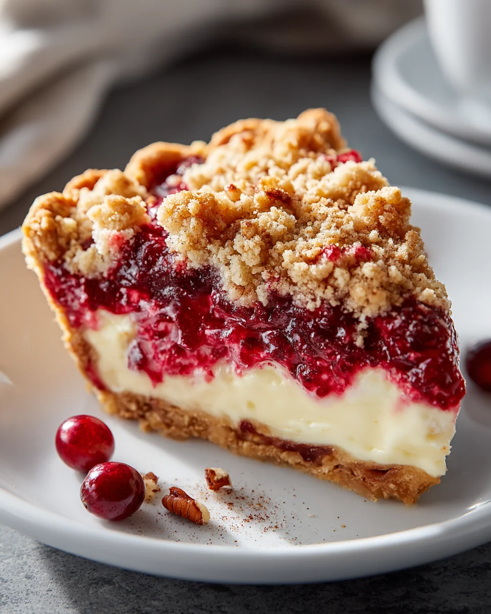 Cranberry Cream Cheese Crumble Pie - Easy & Delicious!
