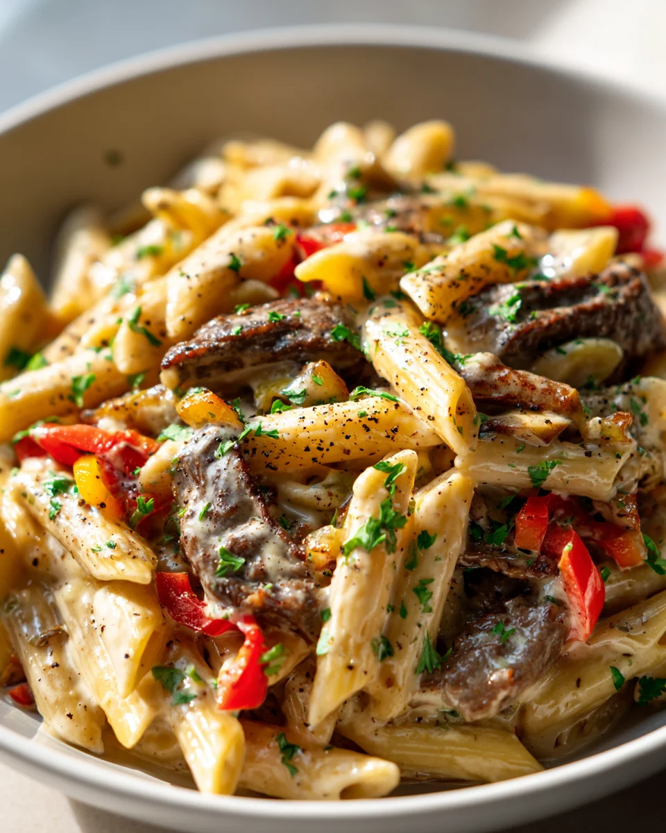 Ultimate Philly Cheesesteak Pasta: Hearty & Flavorful