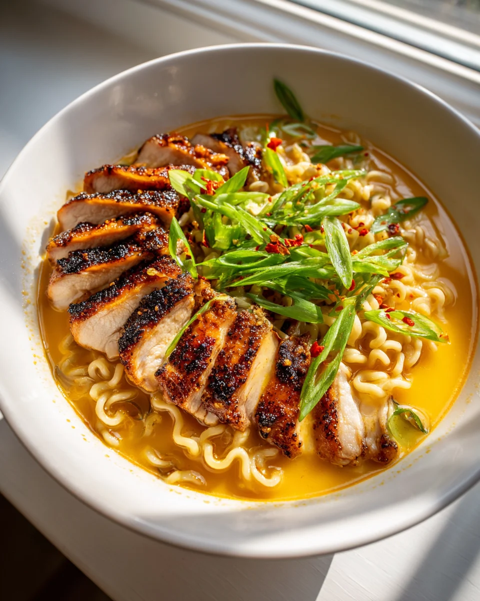 Best Fiery Chicken Ramen w/ Creamy Garlic Sauce Recipe