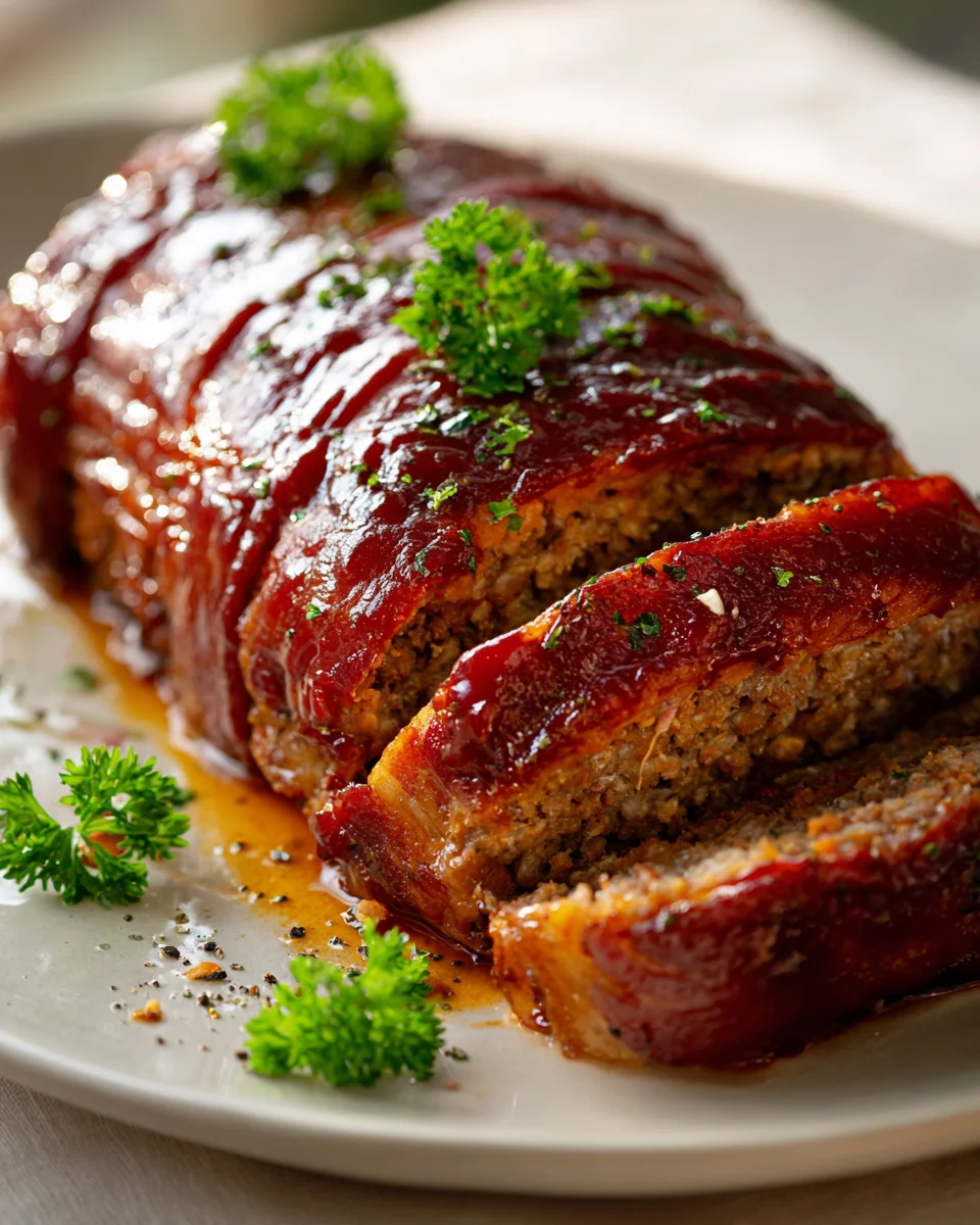 BBQ Beef Bacon-Wrapped Meatloaf Recipe - Juicy & Flavorful!
