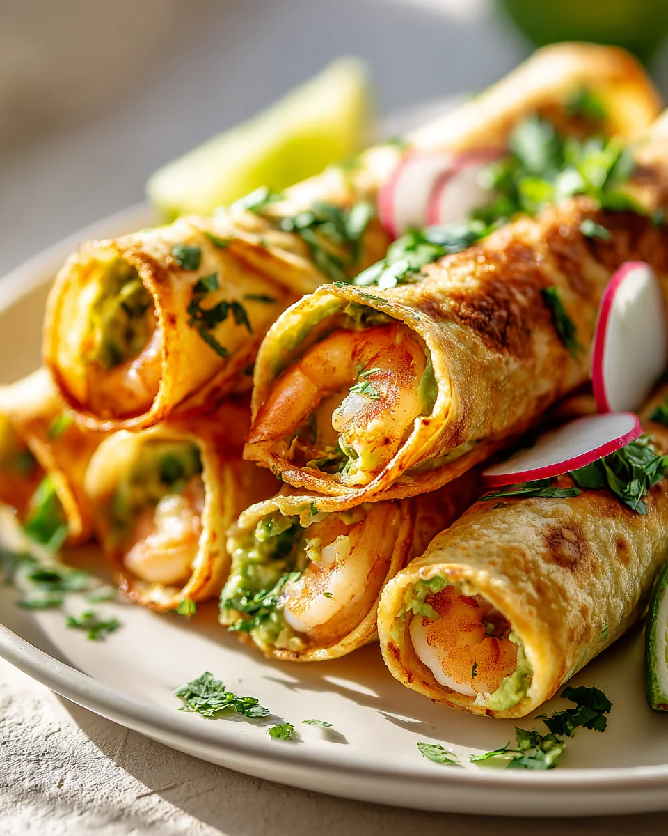 Crispy Shrimp & Avocado Taquitos: A Flavorful Treat!