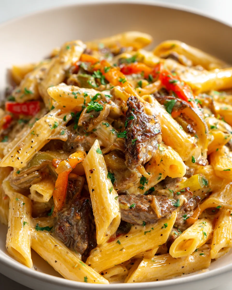 Ultimate Philly Cheesesteak Pasta: Hearty & Flavorful