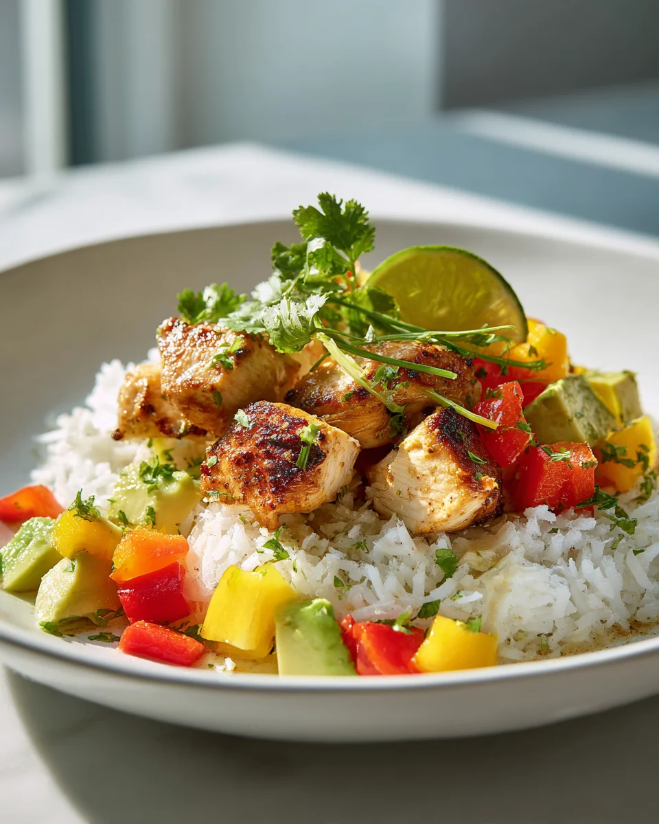 Coconut Chicken Rice Bowl Recipe: Quick Tropical Meal