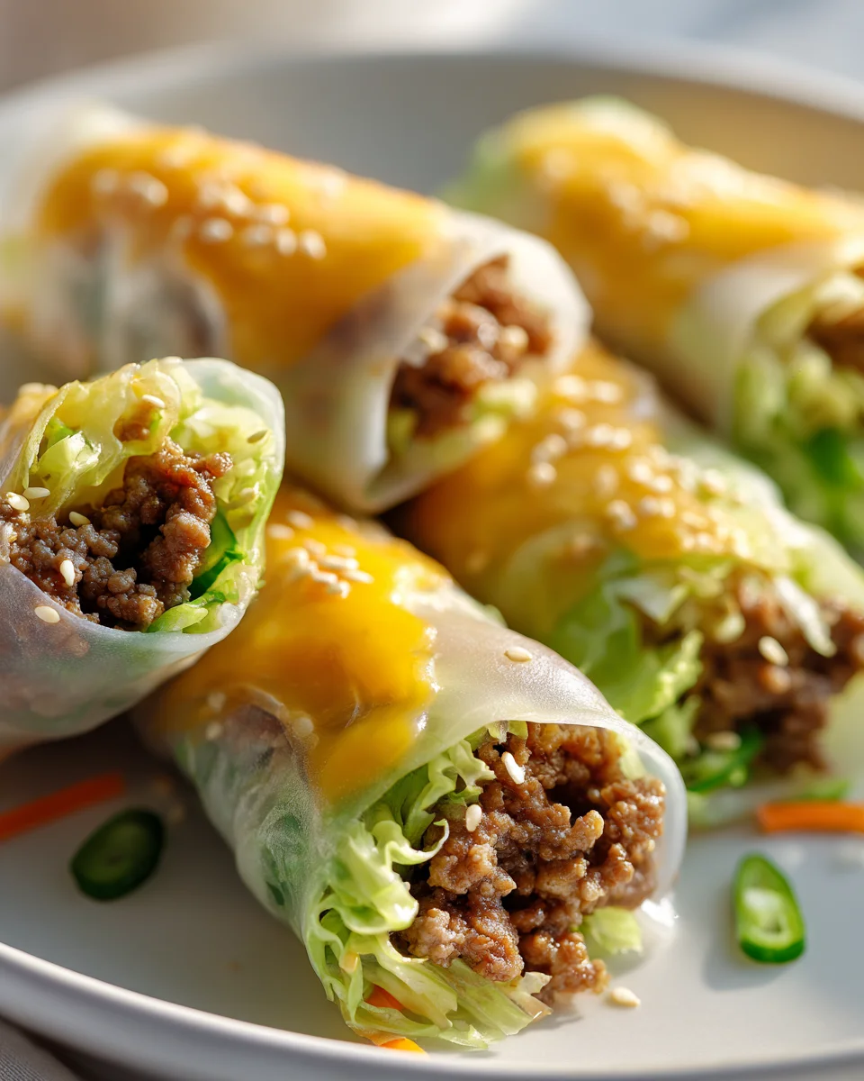 Ultimate Low Carb Baked Big Mac Rice Paper Rolls Recipe