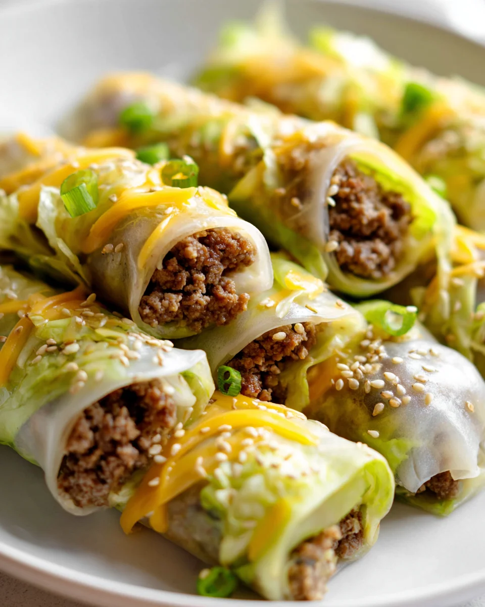 Ultimate Low Carb Baked Big Mac Rice Paper Rolls Recipe