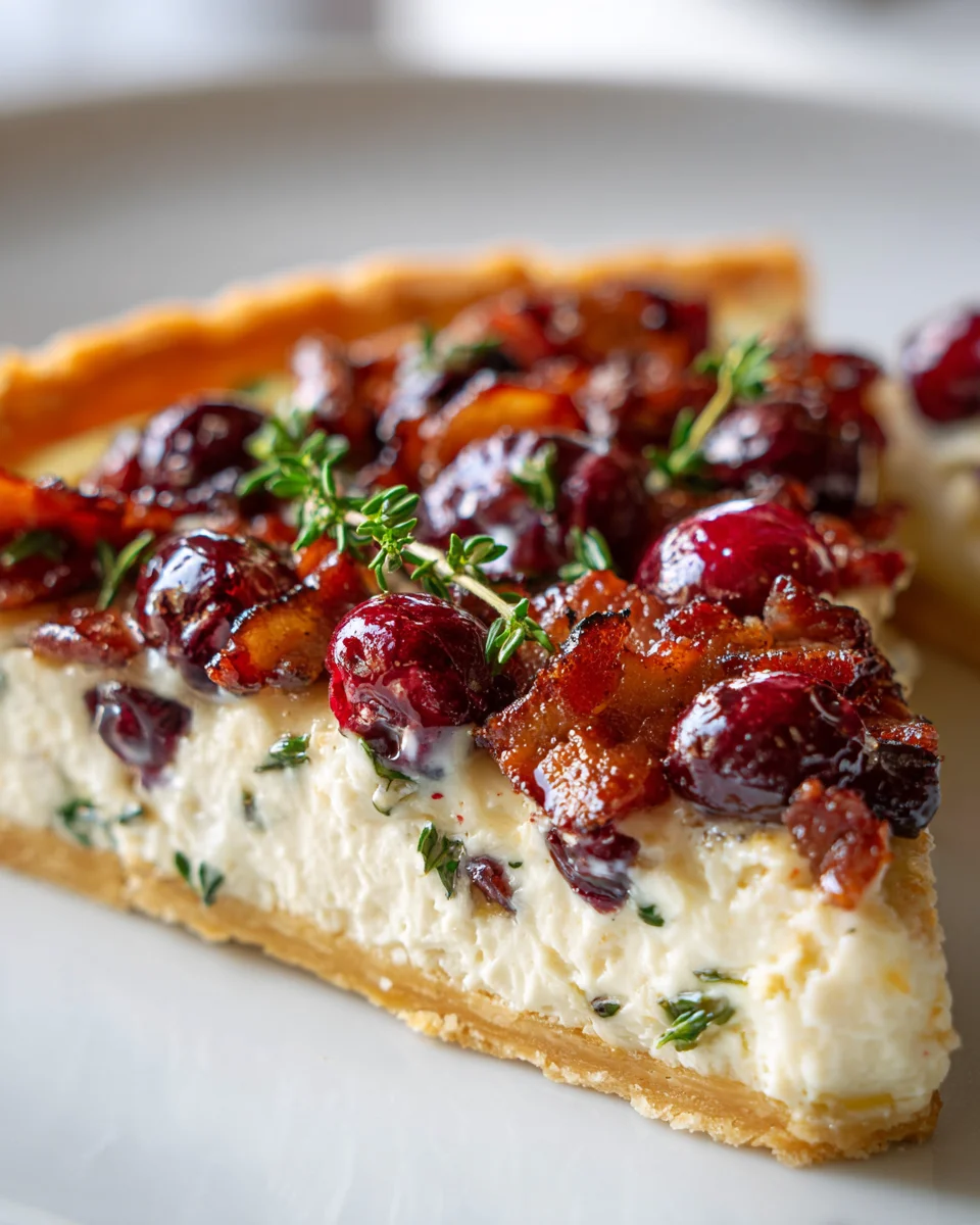 Cranberry Brie Tart with Savory Beef Pancetta & Thyme