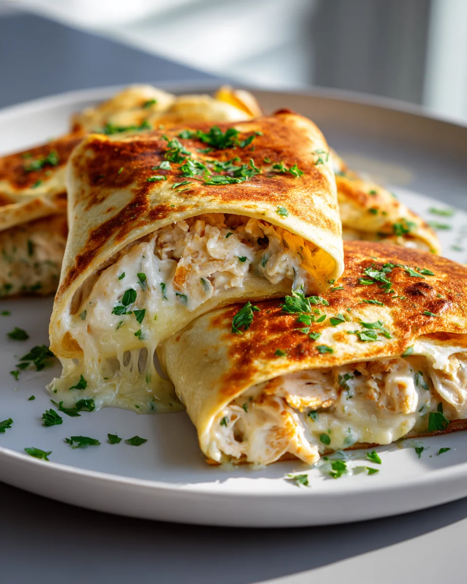 Amazing Cheesy Garlic Chicken Wraps - Easy Weeknight Meal