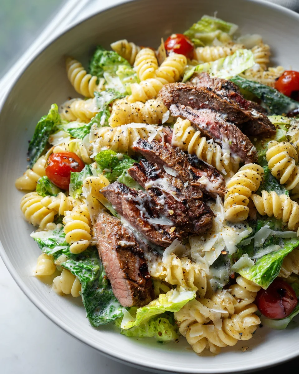 Flavorful Steak Caesar Pasta Salad – Quick Dinner Idea