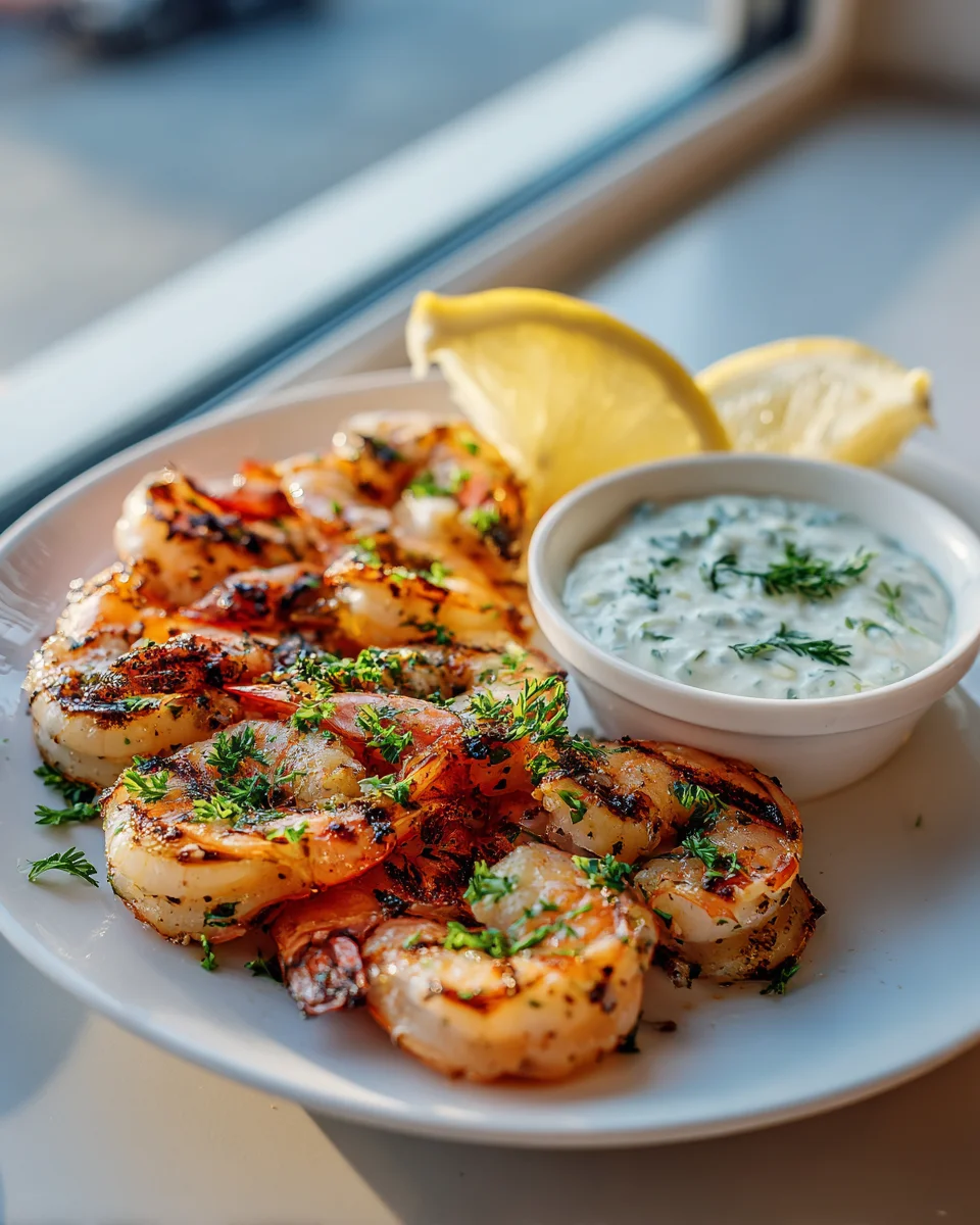 Mediterranean Grilled Shrimp with Tzatziki Sauce