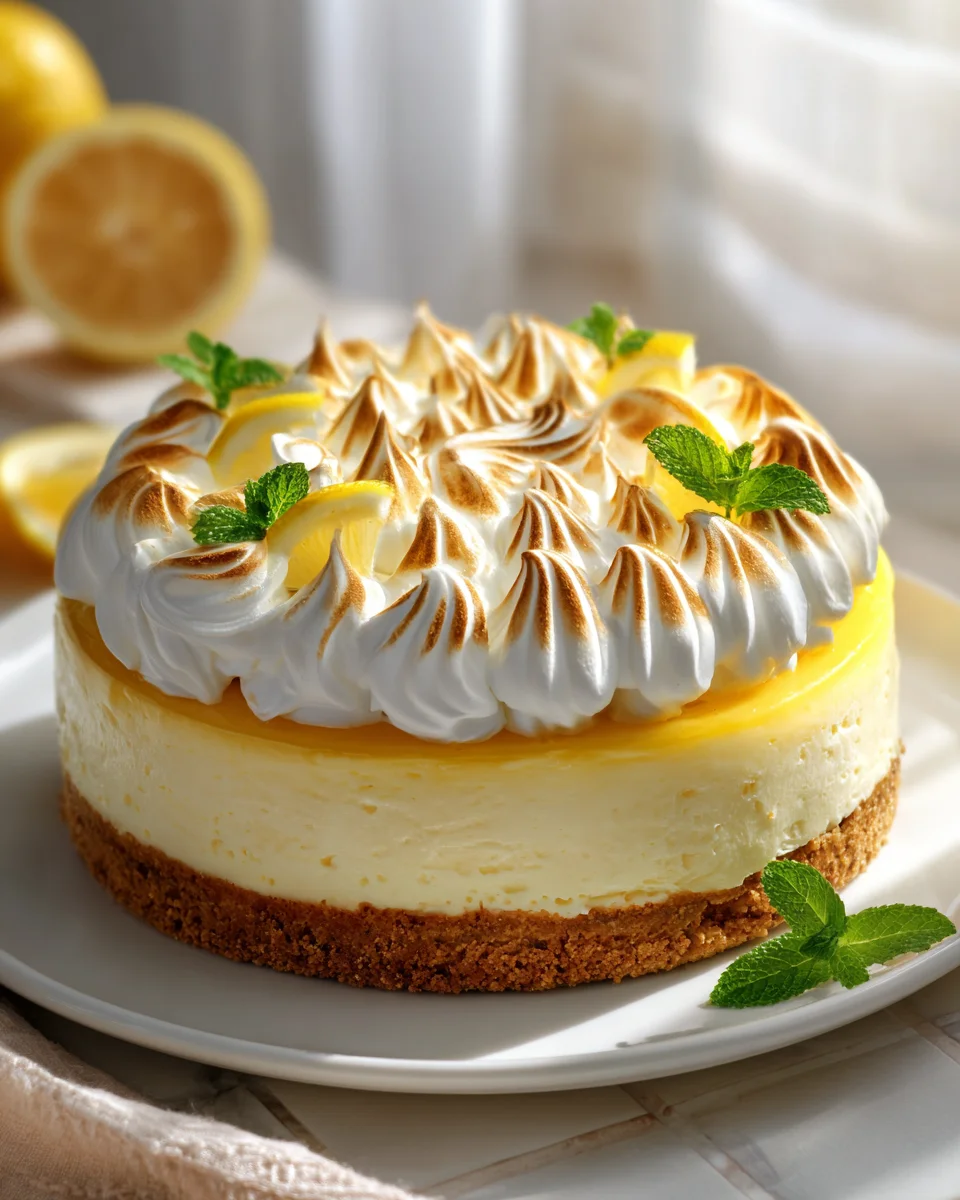 Triple Lemon Meringue Cheesecake Recipe – Zesty & Creamy!