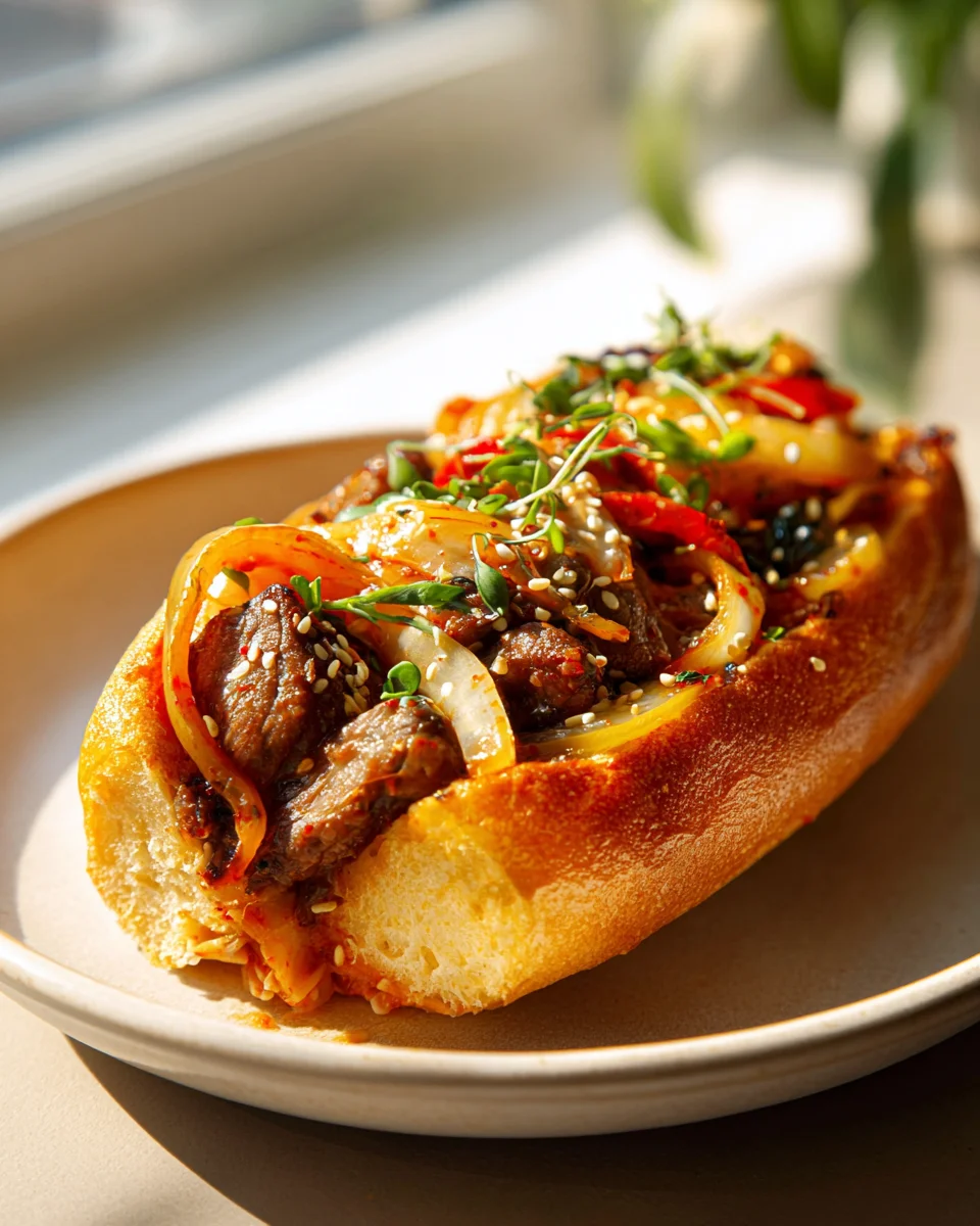 Irresistible Korean Kimchi Bulgogi Cheesesteak Delight