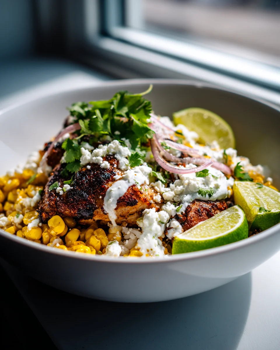 Delicious Street Corn Chicken Bowl Recipe - Flavorful & Fresh