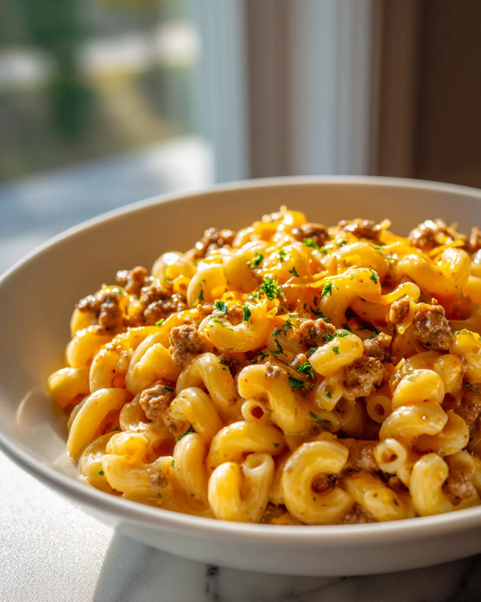 Garlic Butter Beefaroni: Easy & Cheesy Family Dinner!